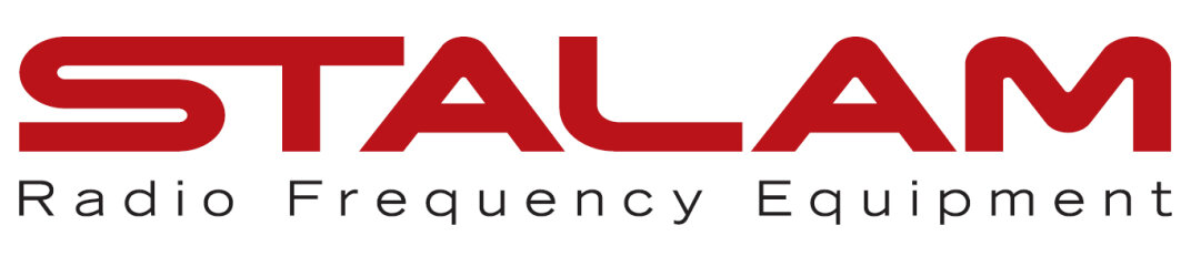 Logo für STALAM, das den Markennamen in fetten roten Großbuchstaben über dem Satz "Radio Frequency Equipment" in schwarzen, dünnen Groß- und Kleinbuchstaben auf weißem Hintergrund zeigt.